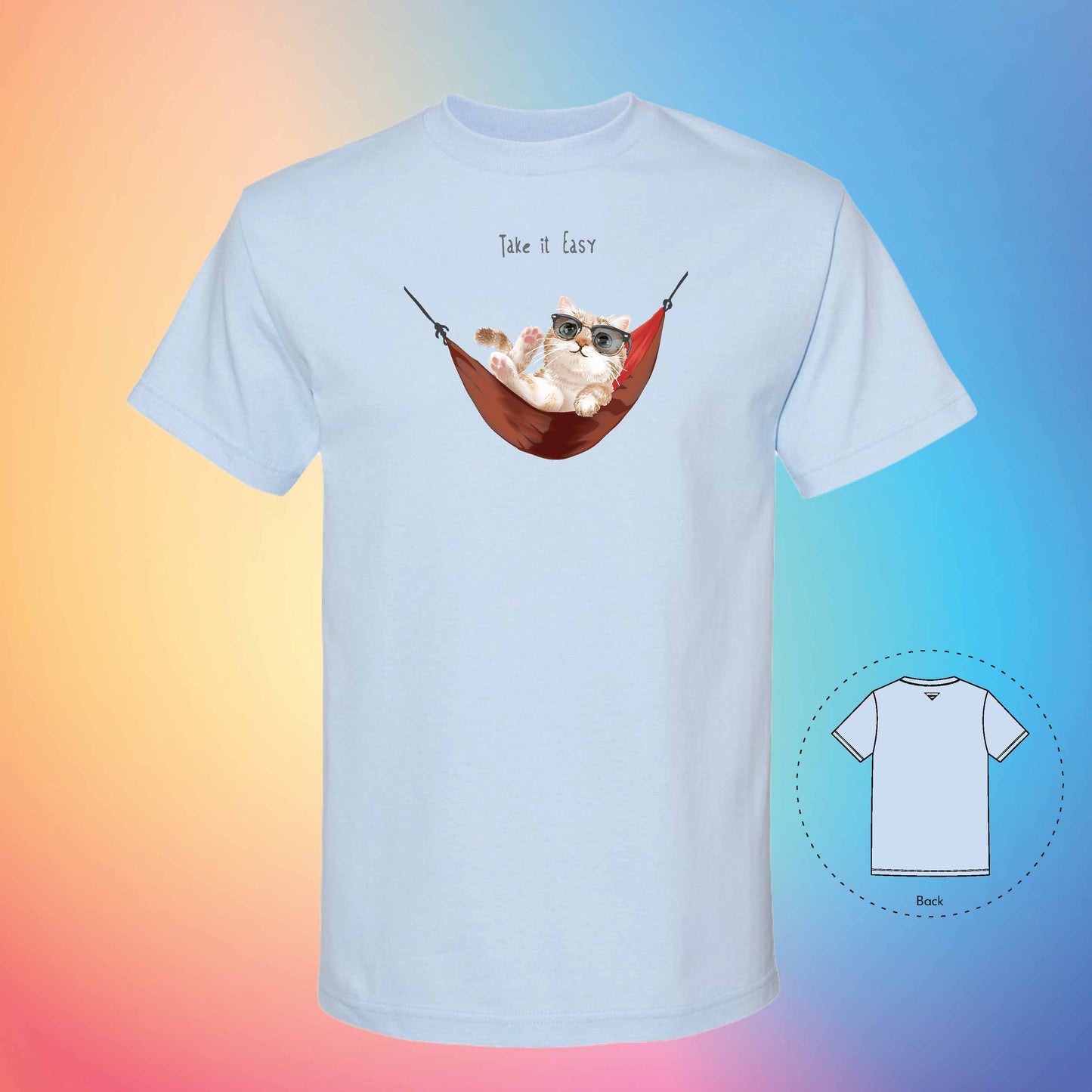 CHILL AND RELAX | Meow T-Shirt (Powder Blue)