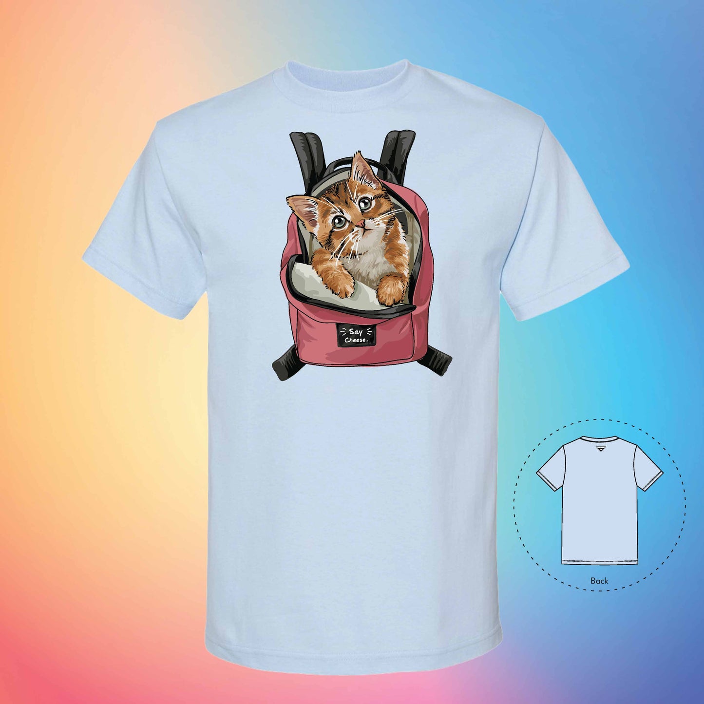 ANTI-LONE BACKPACK | Meow T-Shirt (Powder Blue)