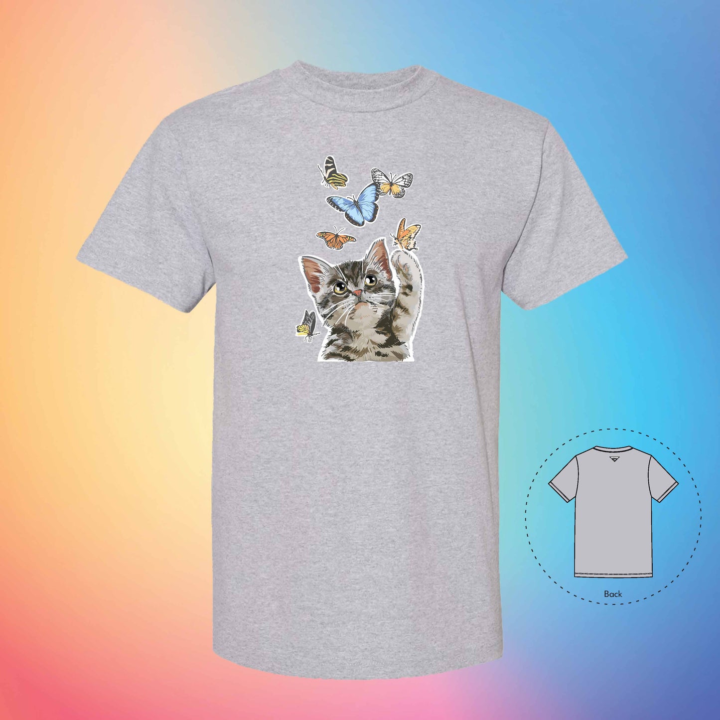 FEELING BUTTERFLIES | Meow T-Shirt (Grey)
