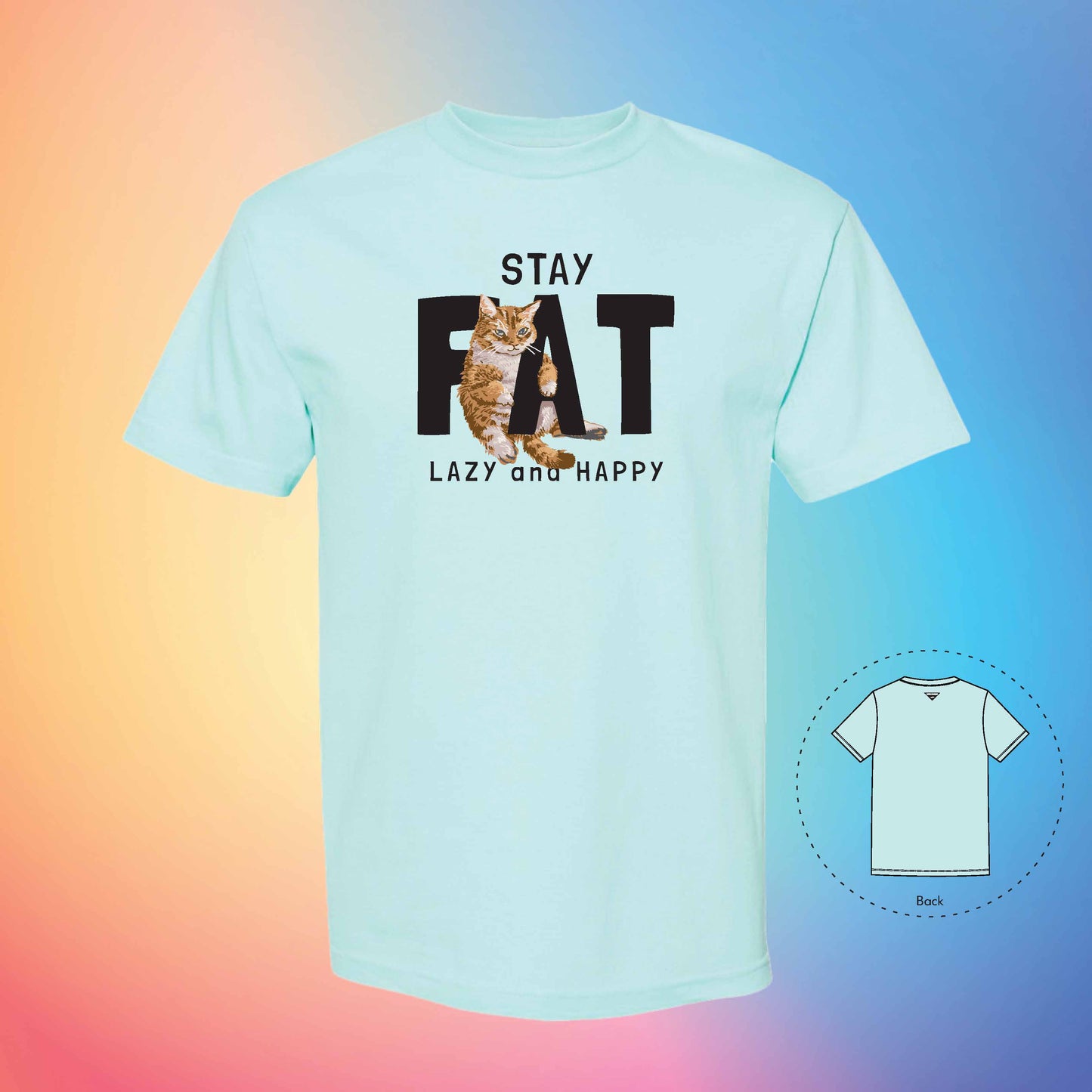 STAY FAT | Meow T-Shirt (Celadon)