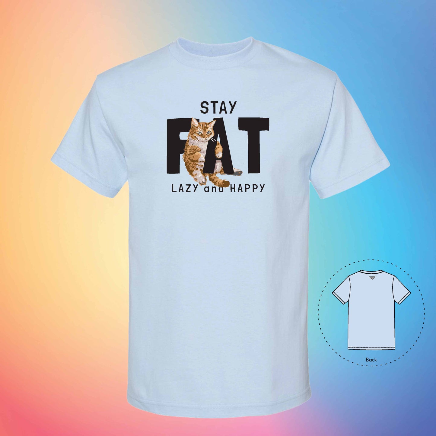 STAY FAT | Meow T-Shirt (Powder Blue)