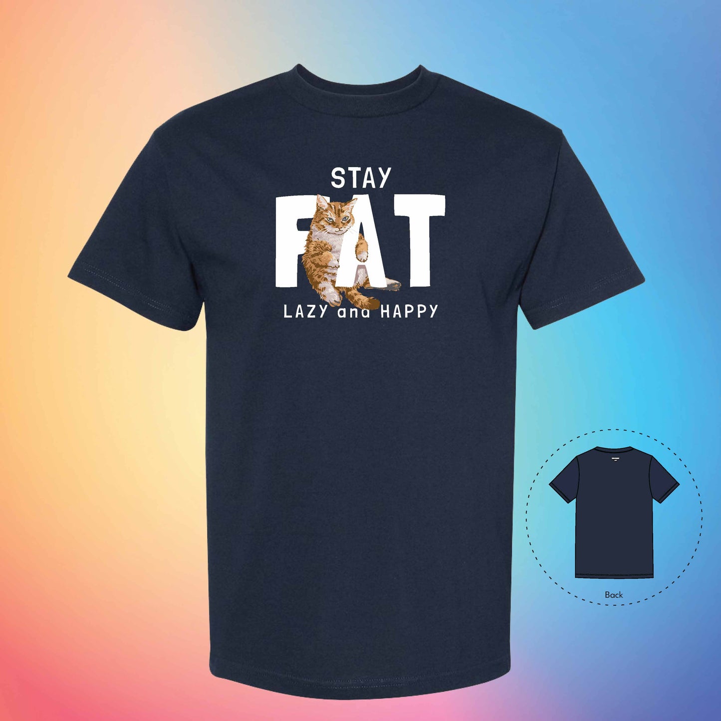 STAY FAT | Meow T-Shirt (True Navy)