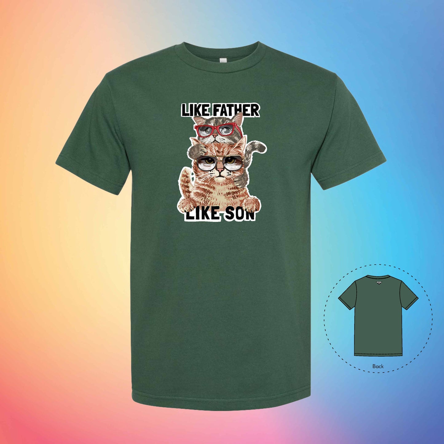 LIKE FATHER LIKE SON | Meow T-Shirt (Forest Green)