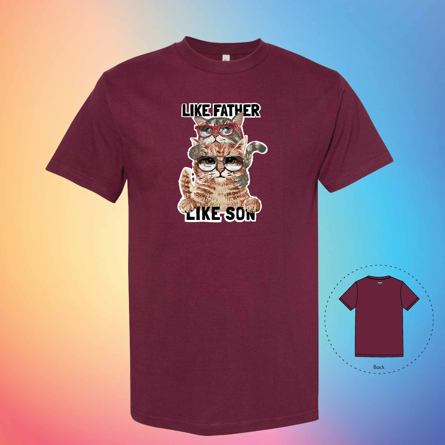 LIKE FATHER LIKE SON | Meow T-Shirt (Burgundy)