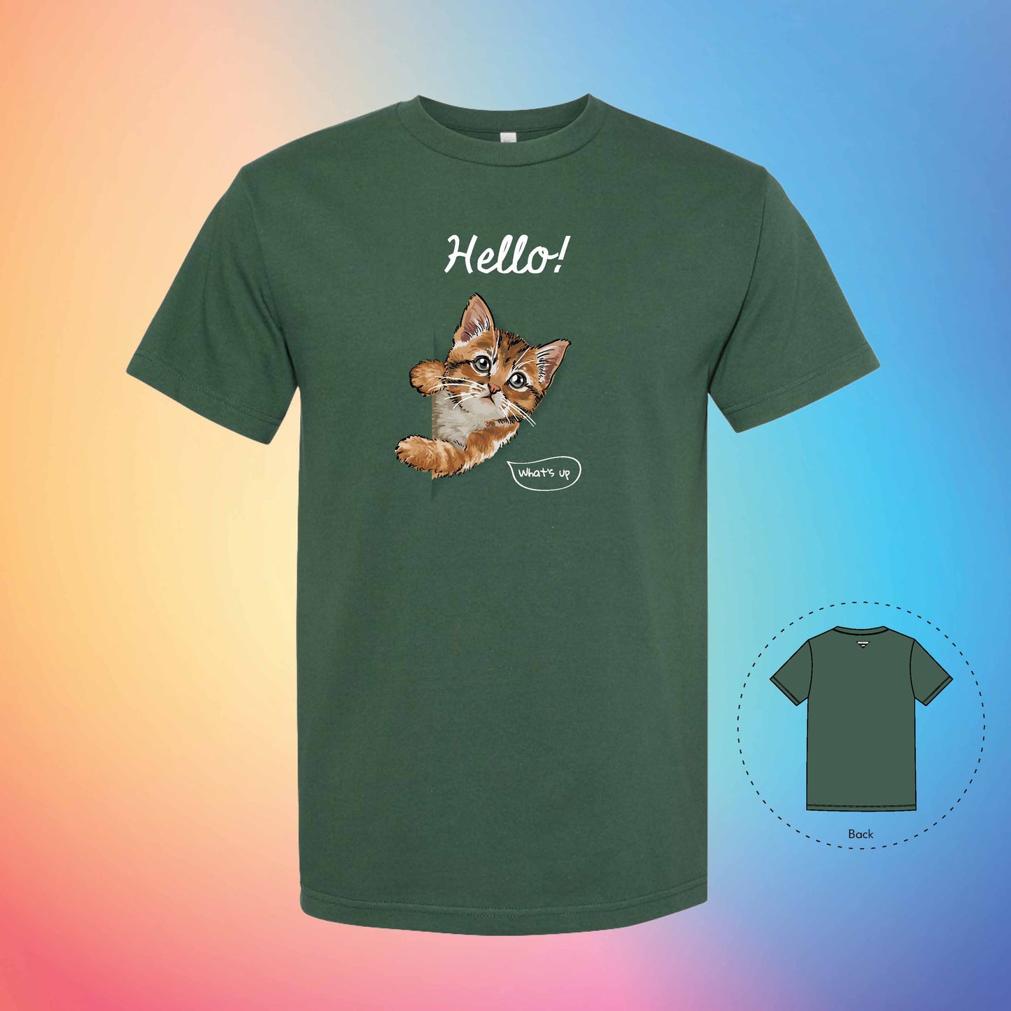 HELLO | Meow T-Shirt (Forest Green)