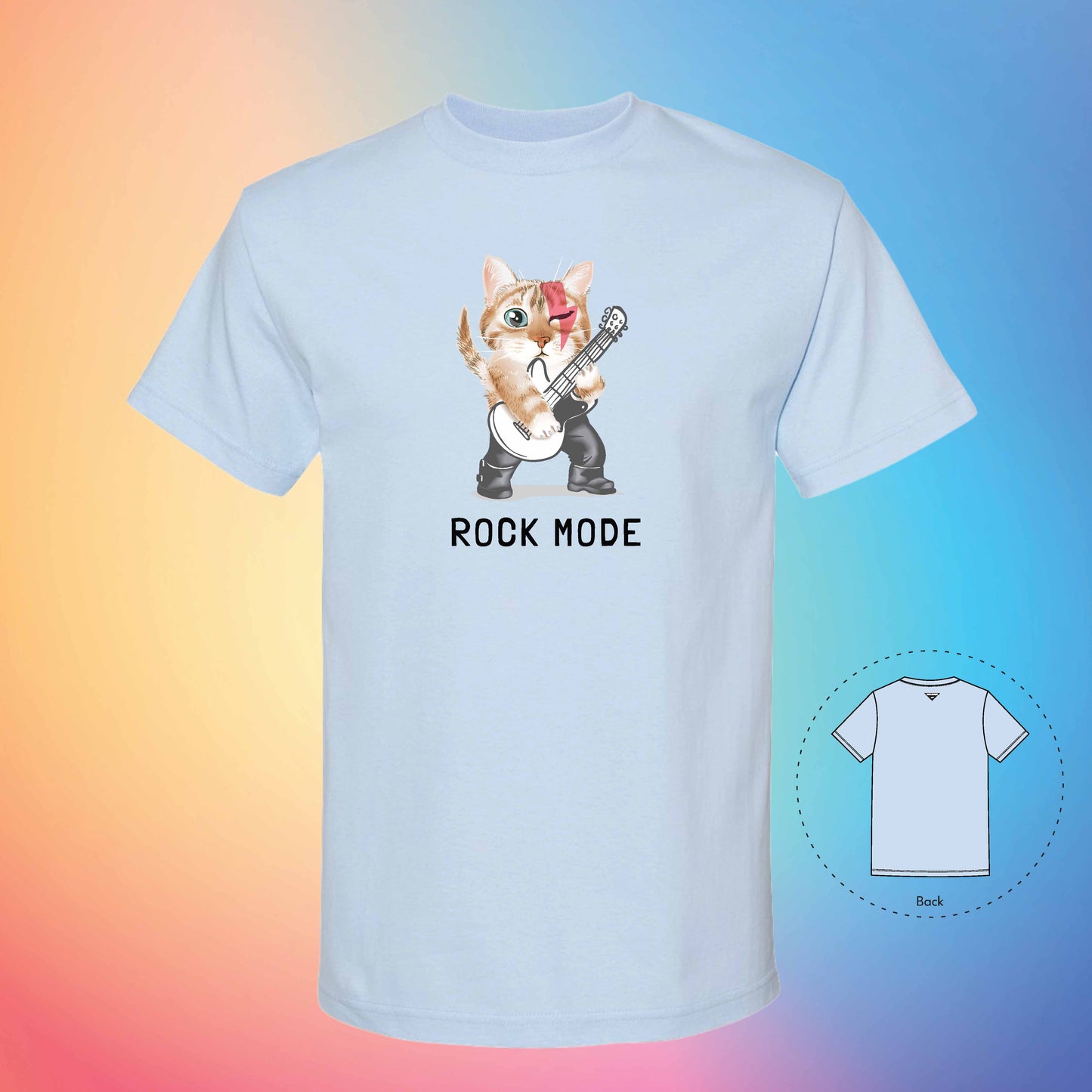 LET'S ROCK | Meow T-Shirt (Powder Blue)