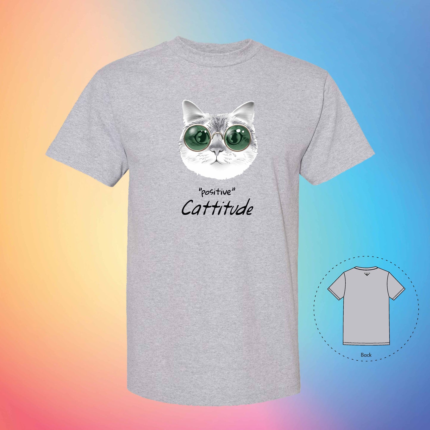STAY POSITIVE | Meow T-Shirt (Grey)