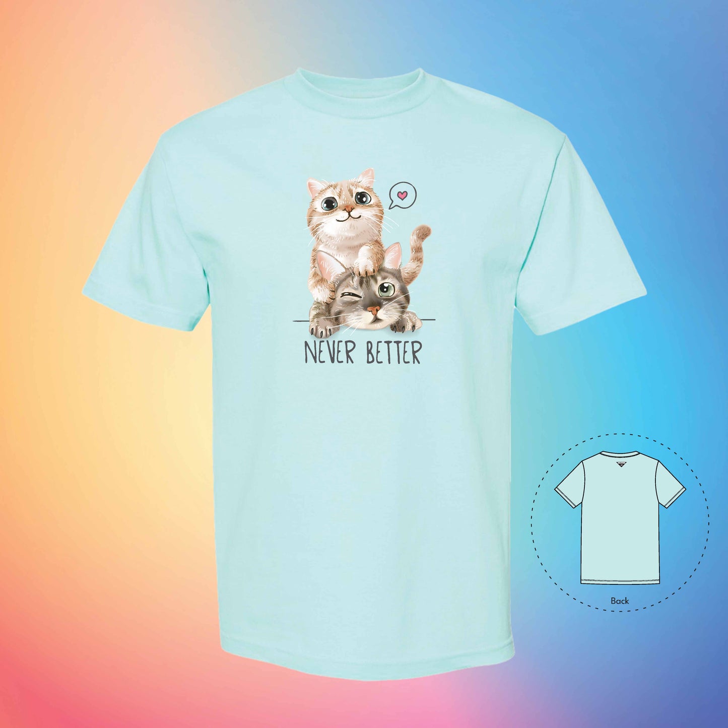 RELATIONSHIP GOAL | Meow T-Shirt (Celadon)