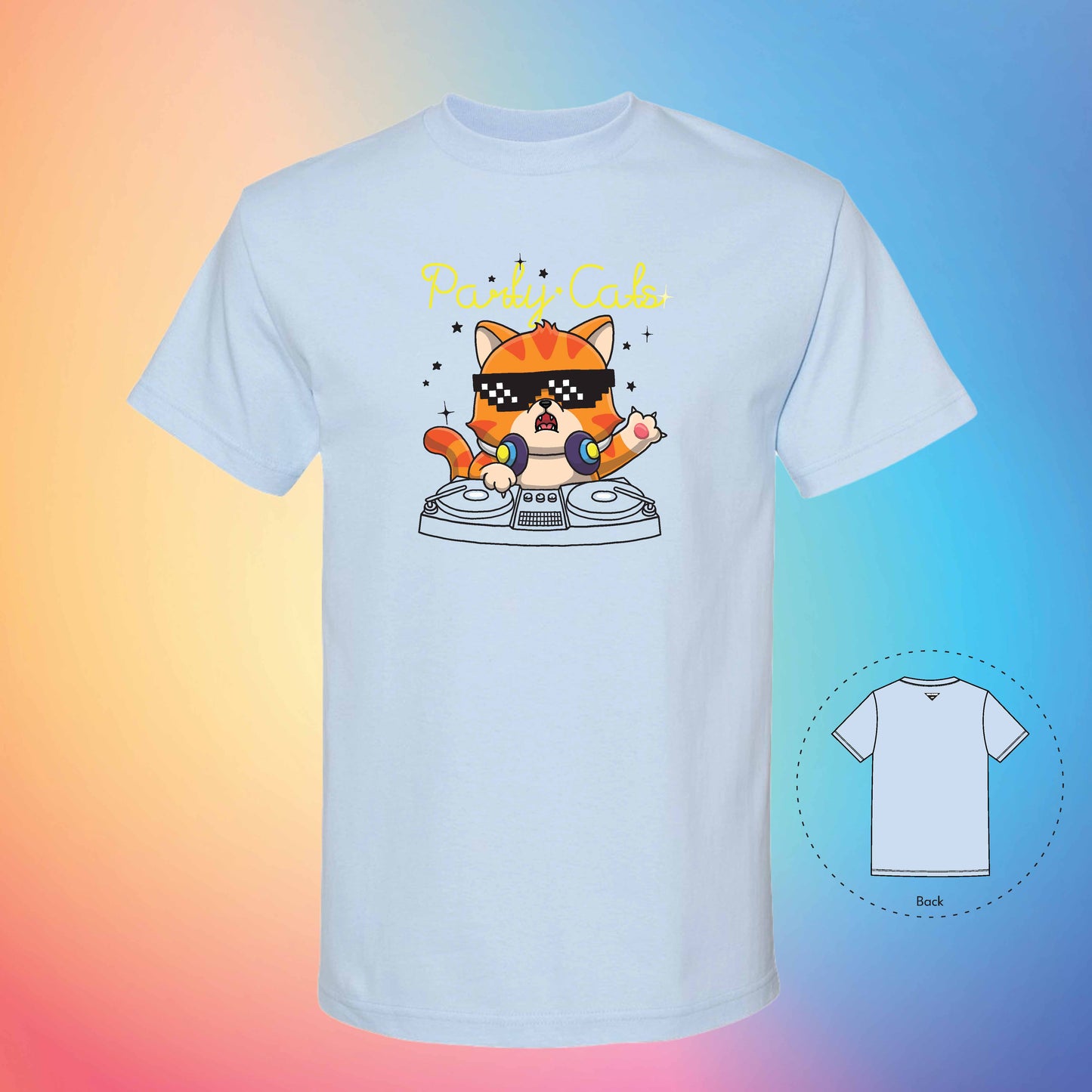 THE PARTY CAT | Exotic T-Shirt (Powder Blue)