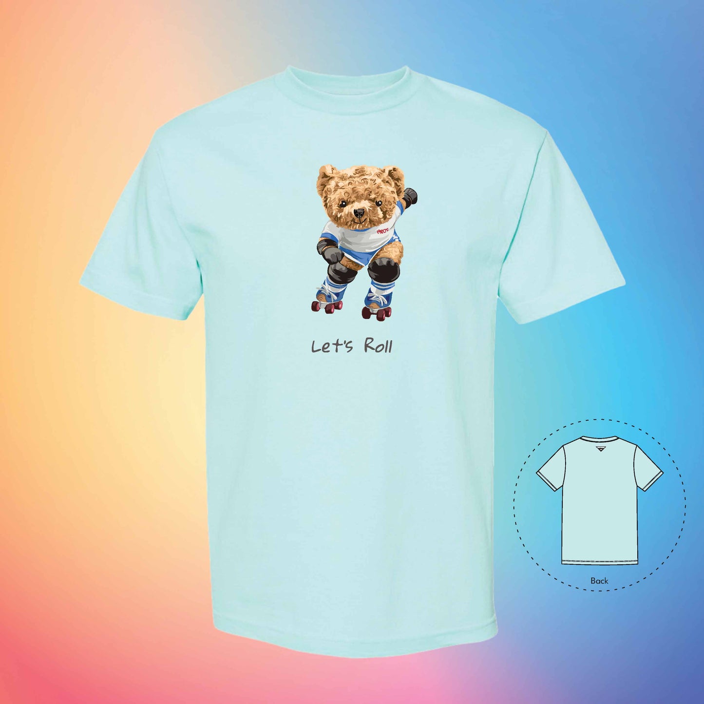 ROLLER BLADING | The Bear T-Shirt (Celadon)