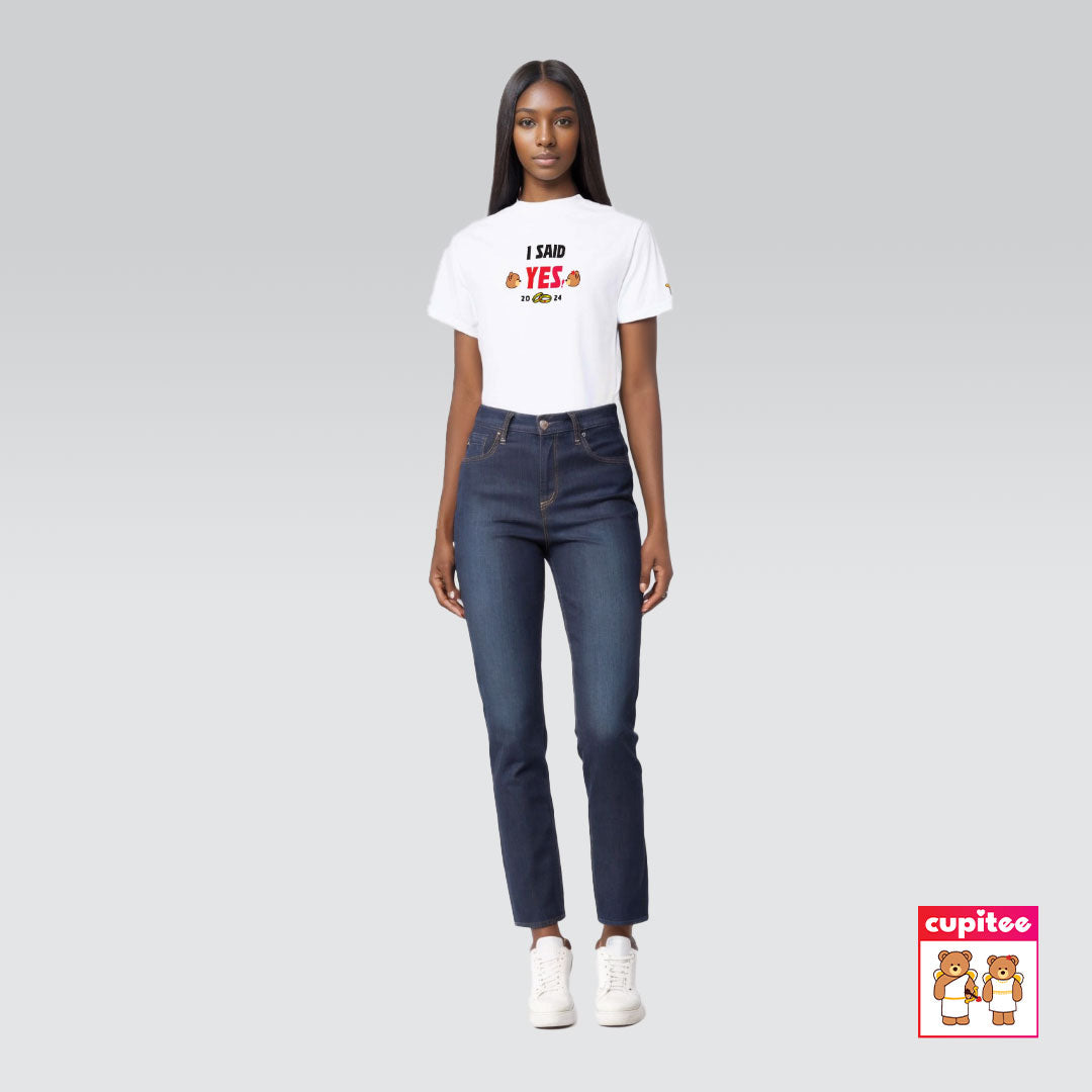 Model wearing I Said YES! Cupid T-Shirt (White)