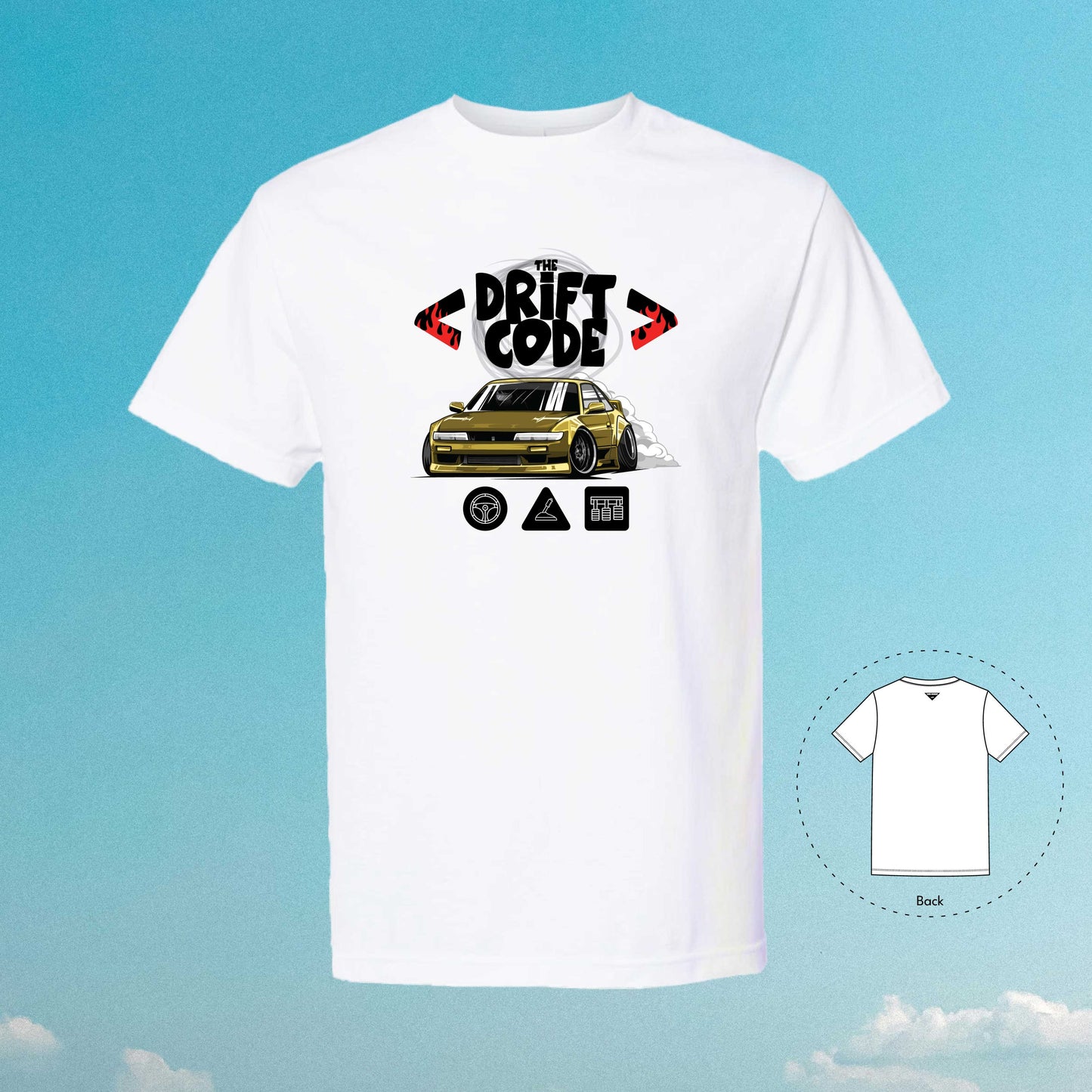 The Drift Code S13 Gold White T-Shirt