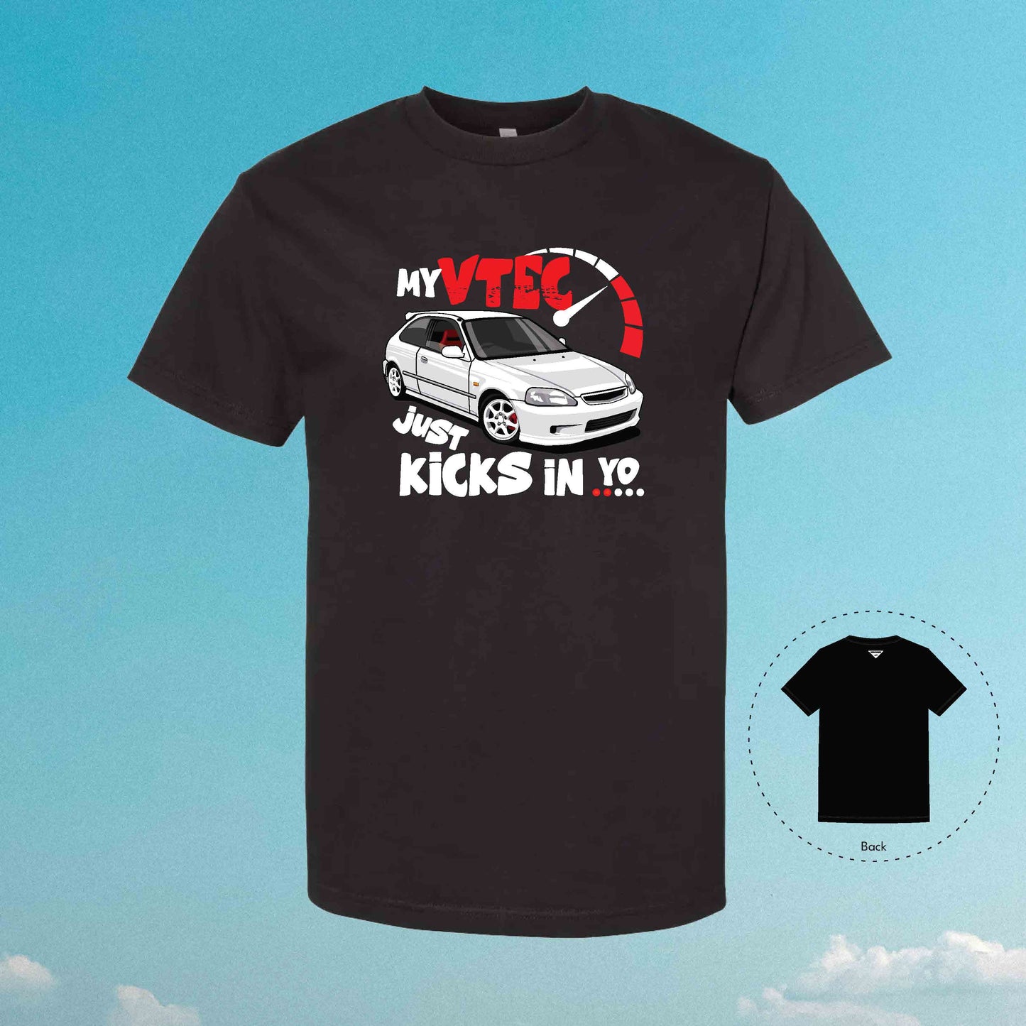 My VTEC Just Kicks In Yo Civic EK9 Car Tuner White Black T-Shirt