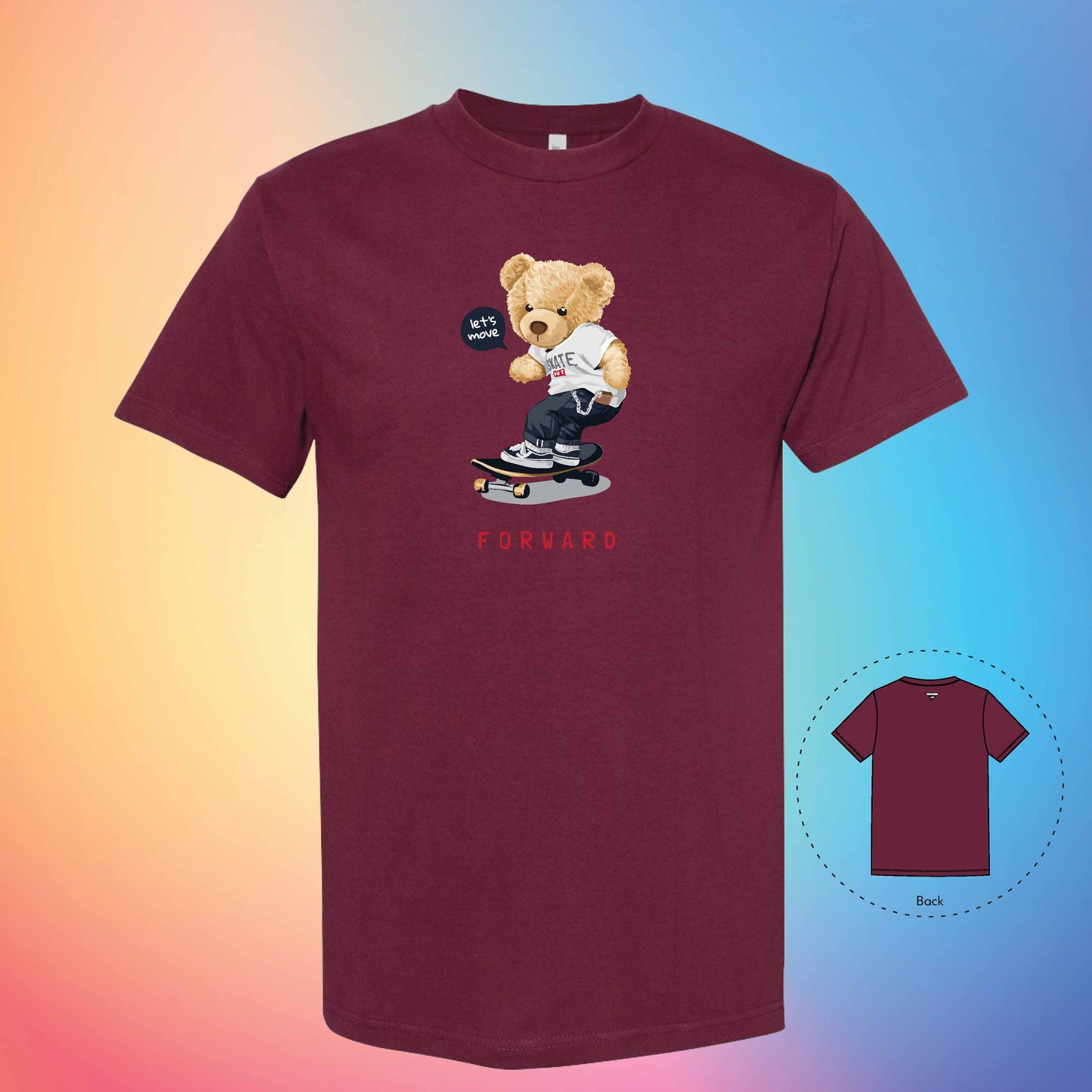 SKATER BOY | The Bear T-Shirt (Burgundy)
