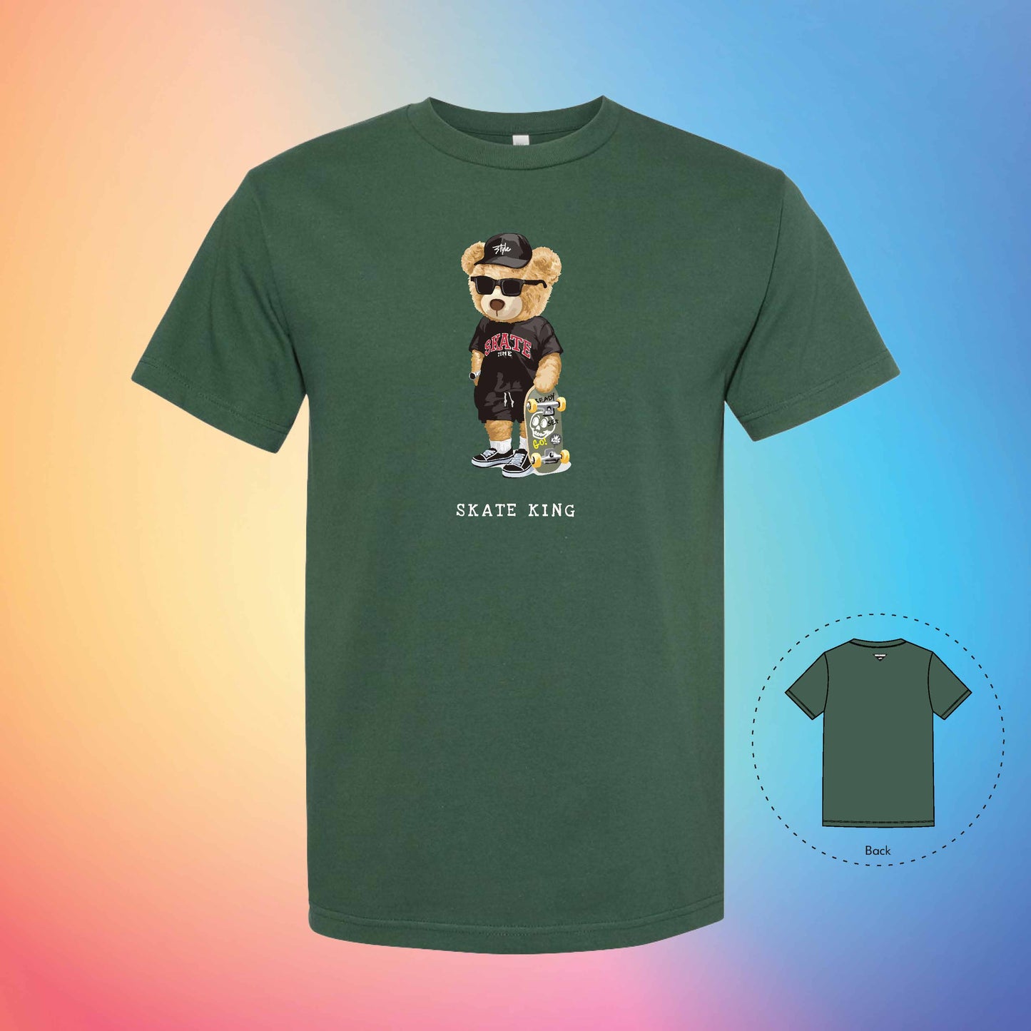 SKATER KING | The Bear T-Shirt (Forest Green)